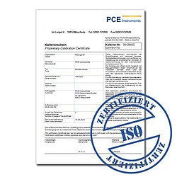 CAL-PCE-PH ISO kalibrációs tanúsítvány a pH-mérőhöz (3-pont kalibrálás)
