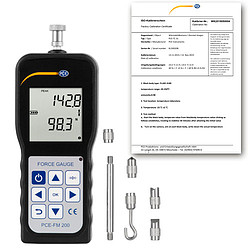 PCE-FM 200 erőmérő ISO-kalibrációs bizonyítvánnyal