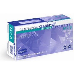 Semperguard Nitril Sapphire Blue púdermentes L méret