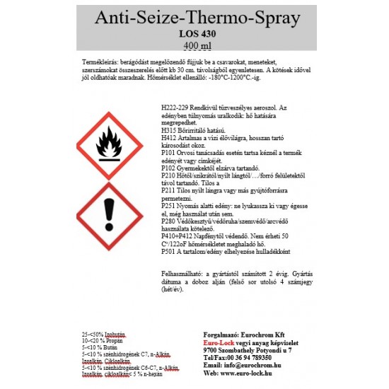 LOS 430 | Anti-Seez Kenőanyag 400ml (-180-1200C)