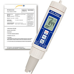 PCE-PH 22-ICA PCE-PH 22 pH-tesztelő ISO-kalibrációs tanúsítvánnyal
