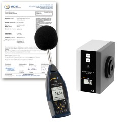 PCE-432-SC 09-ICA Hangszintmérőből és a PCE-SC 09 kalibrátorból álló készlet