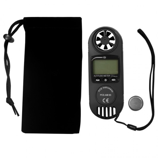 PCE-AM 85 3 az e1ben mérőműszer PCE-AM 85, légnyomásmérő, szélsebességmérő és magasságmérő