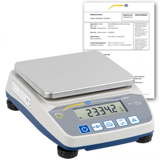 PCE-BSH 6000-ICA Hordozható ipari darabszámláló mérleg kalibrálva