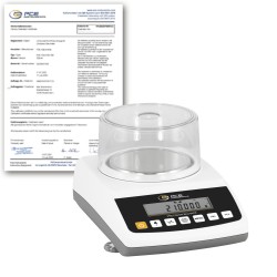 PCE-BT 200-ICA Precíziós mérleg kalibrálva