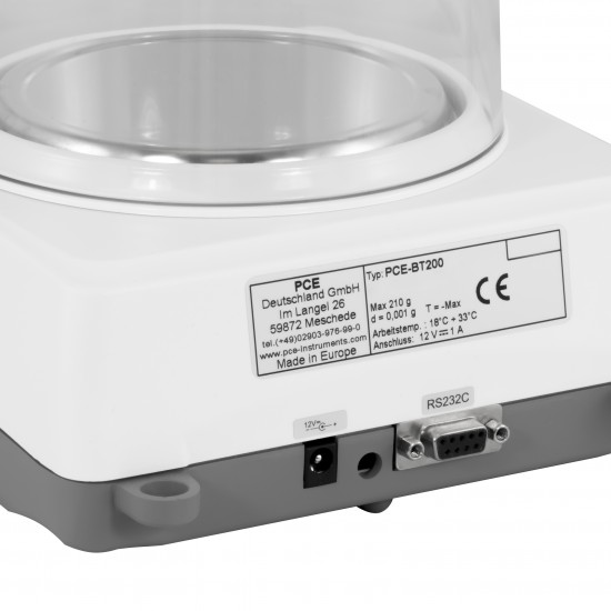 PCE-BT 200-ICA Precíziós mérleg kalibrálva