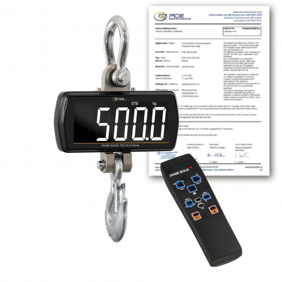 PCE-CS 500LD-ICA Erőmérő kalibrálva