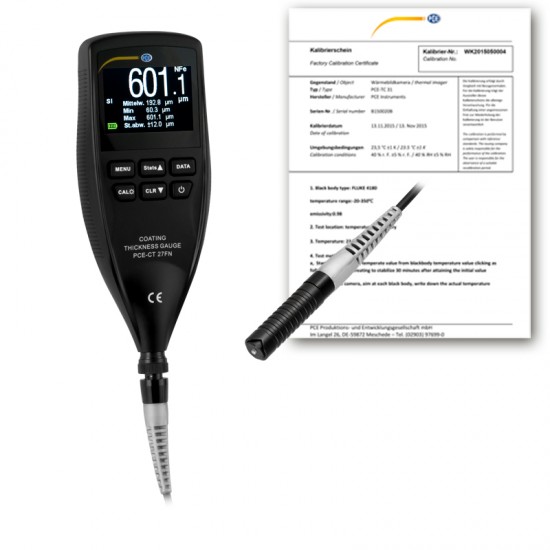 PCE-CT 27FN-ICA Bevonatvastagságméro gyári kalibrálással
