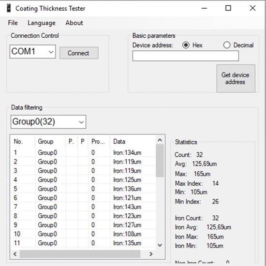 PCE-CT 65-ICA PCE-CT 65 rétegvastagságméro ISO kalibrációs tanúsítvánnyal