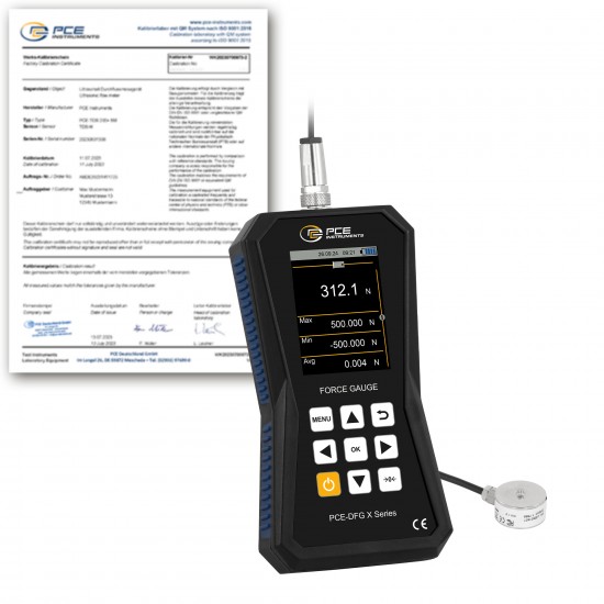 PCE-DFG 0K5 XF-ICA Erőmérő mérőeszköz kalibrálva