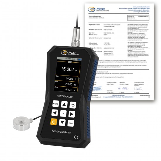 PCE-DFG 20K XF-ICA Erőmérő mérőeszköz kalibrálva
