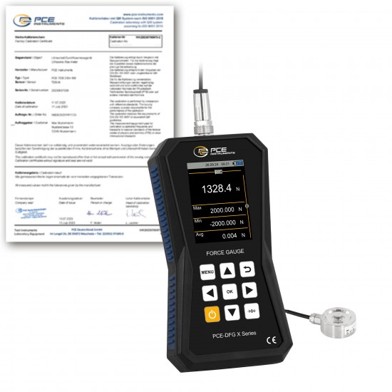 PCE-DFG 2K XF-ICA Erőmérő mérőeszköz kalibrálva