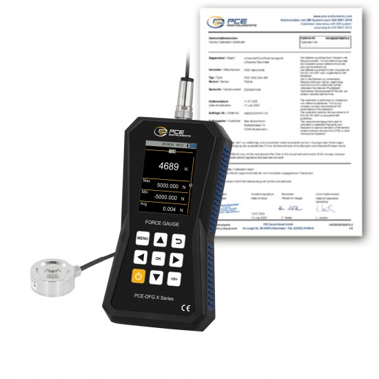PCE-DFG 5K XF-ICA Erőmérő mérőeszköz kalibrálva
