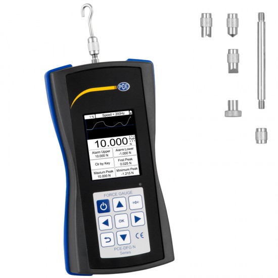 PCE-DFG N 10 erőmérő, ISO kalibrációs tanúsítvánnyal