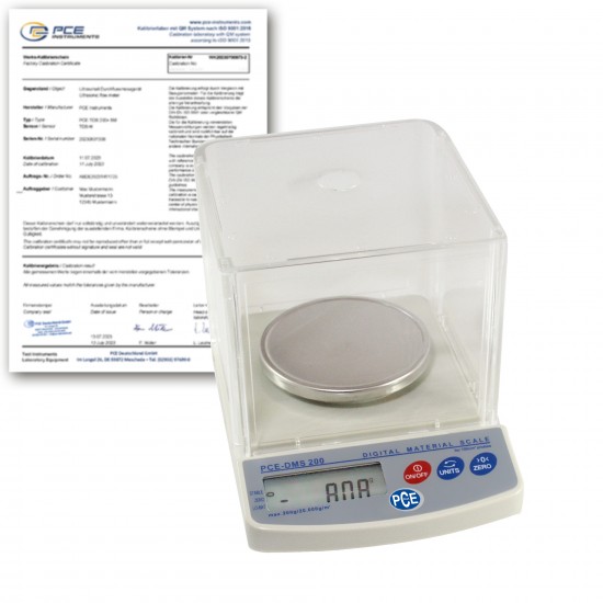 PCE-DMS 200-ICA Gsm papíralapú súlymérleg kalibrálva