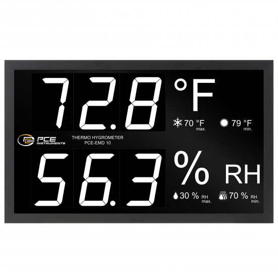 PCE-EMD 10-ICA Hőmérséklet- és páratartalom kijelző kalibrálva