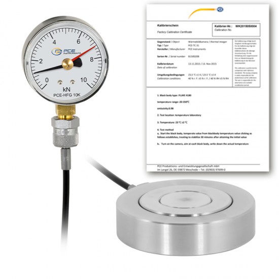 PCE-HFG 10K-E100-ICA Hidraulikus erőátalakító kalibrálva