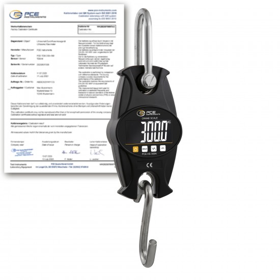 PCE-HS 300N-ICA Függesztett mérleg kalibrálva