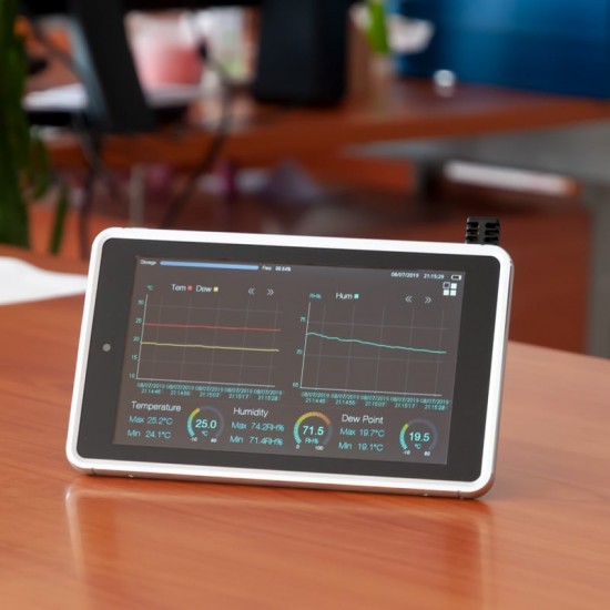 PCE-HT 300 Adatrögzítő hőmérséklethez - rel. páratartalomhoz Bluetooth interfésszel és érintő képernyővel