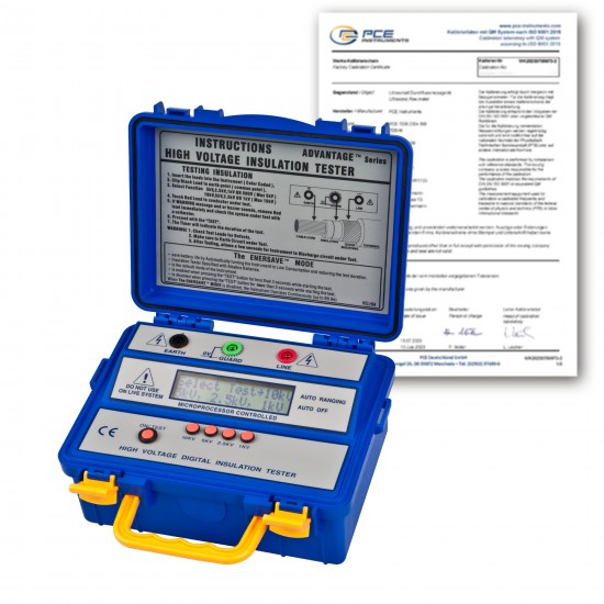 PCE-IT414-ICA Szigetelésvizsgáló kalibrálva