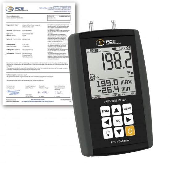 PCE-PDA 01L-ICA Nyomásmérő adatgyűjtővel kalibrálva