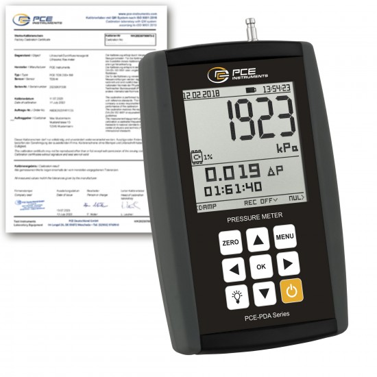 PCE-PDA 1000L-ICA Nyomásmérő adatgyűjtővel kalibrálva