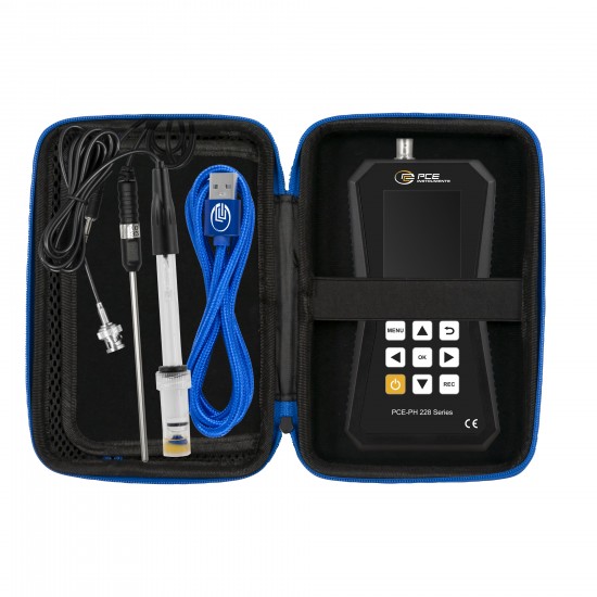 PCE-PH 228HTE-ICA Nagy pontosságú ph mérő kalibrálva