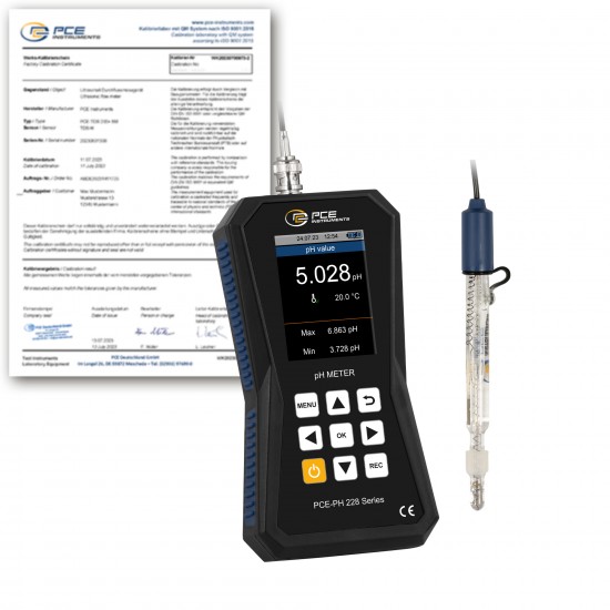 PCE-PH 228LAB-LC-ICA Nagy pontosságú ph mérő kalibrálva