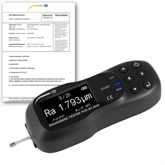 PCE-RT 2000BT-ICA Felületi érdességmérő készülék bluetooth funkcióval kalibrálva