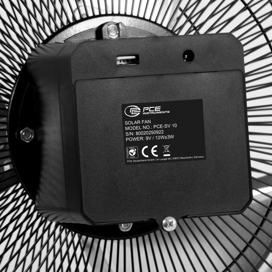 PCE-SV 10 Napelemes ventilátor