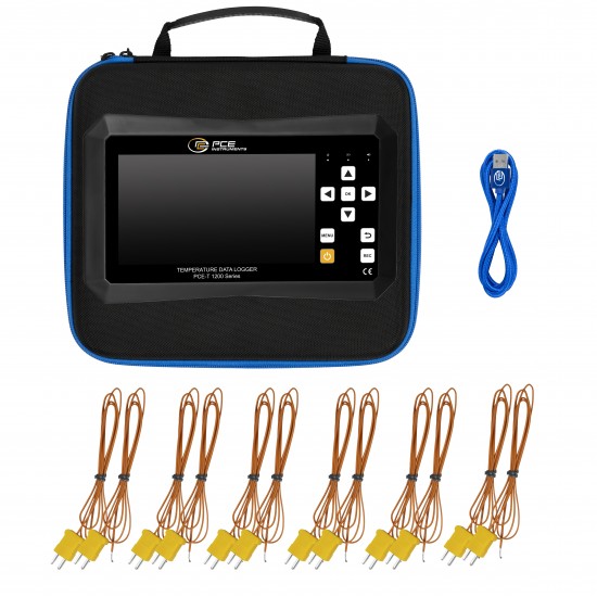PCE-T 1220-ICA 12 csatornás adatgyűjtő hőmérő kalibrálva