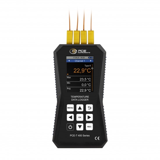 PCE-T 420 4 csatornás hőmérséklet-adatrögzítő termoelemekhez