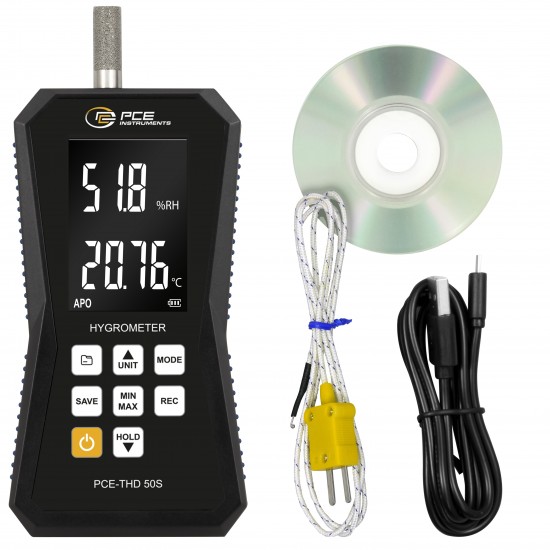 PCE-THD 50S páratartalom/homérséklet adat gyujto színter szurovel