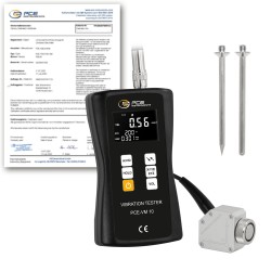 PCE-VM 10-ICA Rezgésmérő készülék kalibrálva