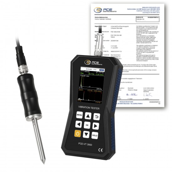 PCE-VT 3900S-ICA Vibrációs mérőműszer adatgyűjtővel