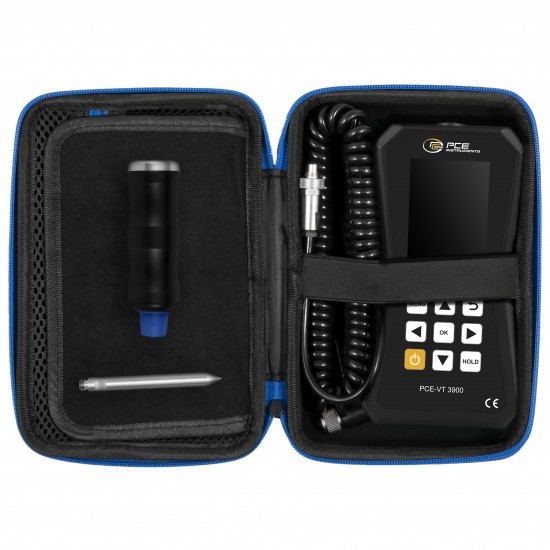 PCE-VT 3900S Vibrációsméro készülék adatgyujtovel, útvonalméréssel és FFT elemzéssel fogantyúval és mérocsúccsal