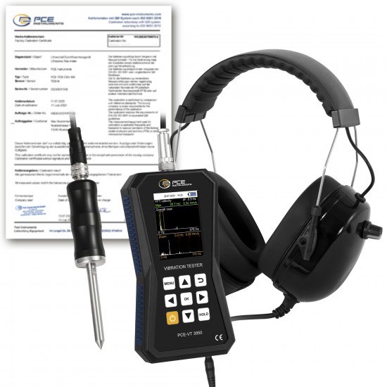 PCE-VT 3950S-ICA Rezgésmérő készülék kalibrálva