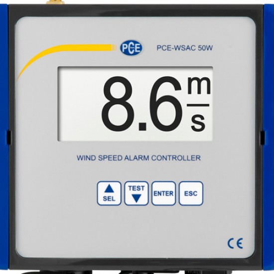 PCE-WSAC 50W 230 Vezeték nélküli szélsebesség riasztó vezérlő PCE-WSAC 50W (tápfeszültség: 110 ... 230 V AC, 50/60 H