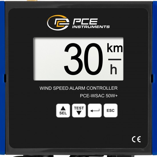 PCE-WSAC 50W+ 230 Szélsebesség-riasztó vezérlő