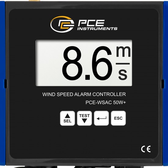 PCE-WSAC 50W+ 230 Szélsebesség-riasztó vezérlő